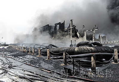 劣質防爆電伴熱帶起火圖